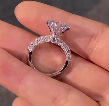 Solid 14K Au585 White Gold Women