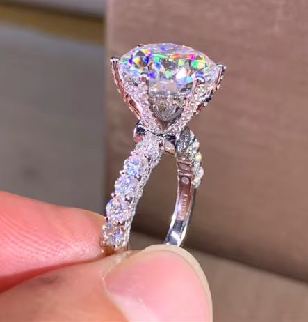 Solid 14K Au585 White Gold Women