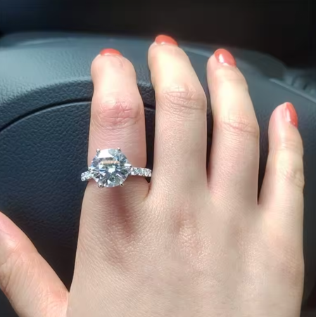 Solid 14K Au585 White Gold Women