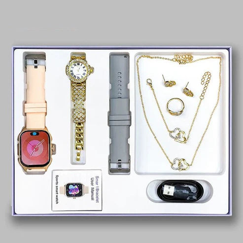 Womens Smartwatch & Jewelry Luxury Gift Set
