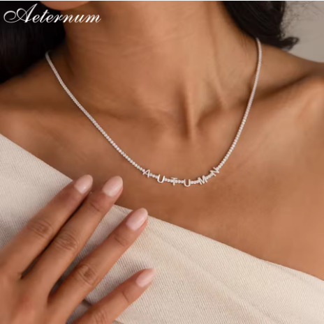 Aeternum Custom Name Diamond Necklace