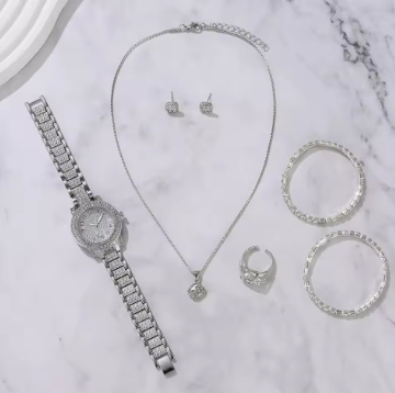 Luxury Crystal Watch & Bracelet Set