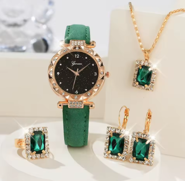 Luxury Rhinestone 5-Piece Watch Set