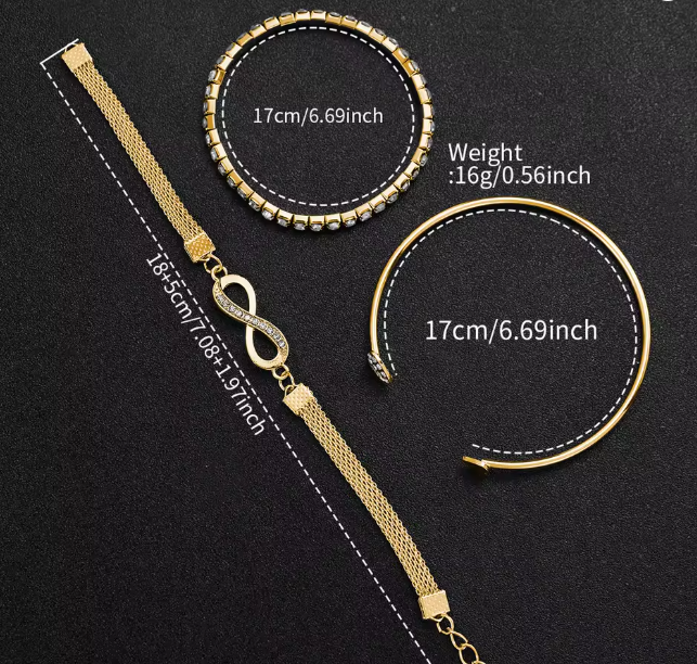 4-Piece Small Dial Watch & Bracelet Set
