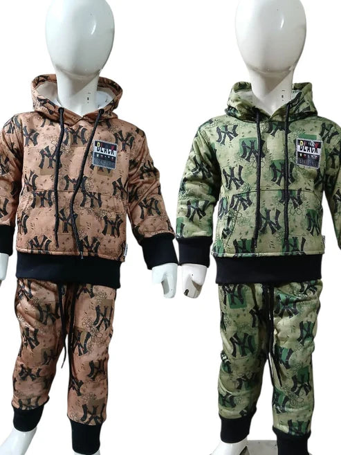 Kids NY Pattern Hoodie & Trouser Set