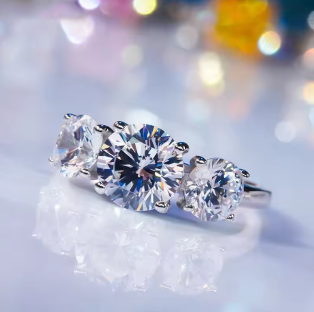 TriStone Silver Ring