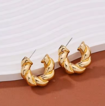 Gold Crystal Hoop Earrings