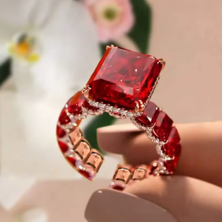 Exquisite Square Geometry Rose Gold Color Adjustable Rings for Women