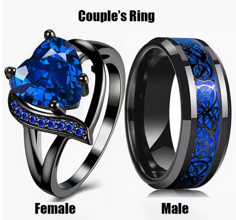 Couple Rings Romantic Women and man Heart