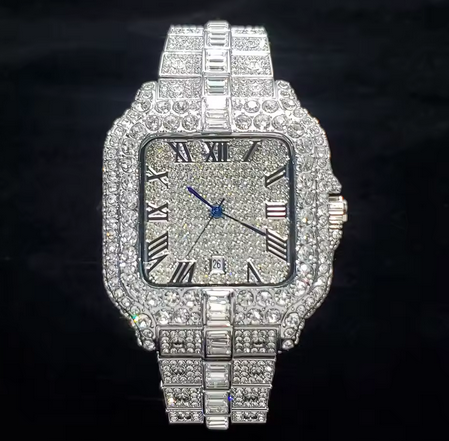 Square Bling Diamond Wristwatch