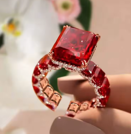 Exquisite Square Geometry Rose Gold Color Adjustable Rings for Women