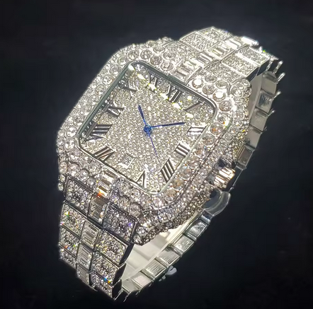 Square Bling Diamond Wristwatch