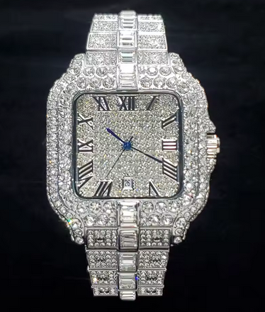 Square Bling Diamond Wristwatch