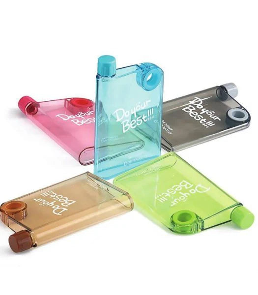 Slim Motivational Flat Water Bottle