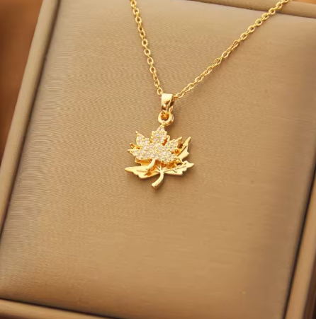 Gold Plated Maple Snowflake Chain