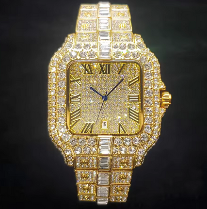 Square Bling Diamond Wristwatch