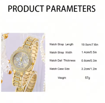 Luxury Crystal Watch & Bracelet Set