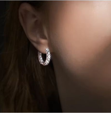 KNOBSPIN 2.6ct Moissanite Hoop Earrings
