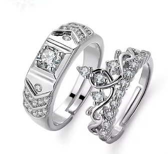 Crown Couple Promise Rings