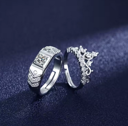 Crown Couple Promise Rings