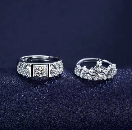 Crown Couple Promise Rings