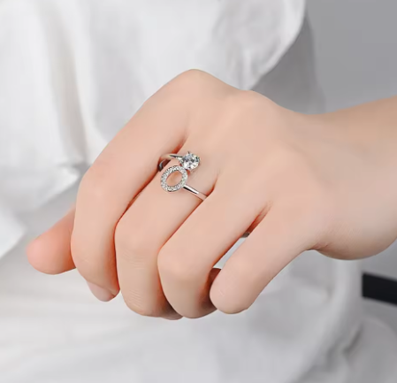 Initials Zirconia Adjustable Ring