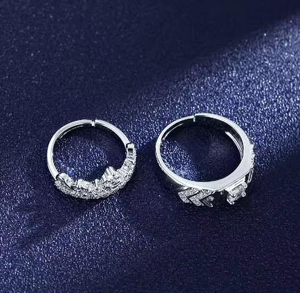 Crown Couple Promise Rings