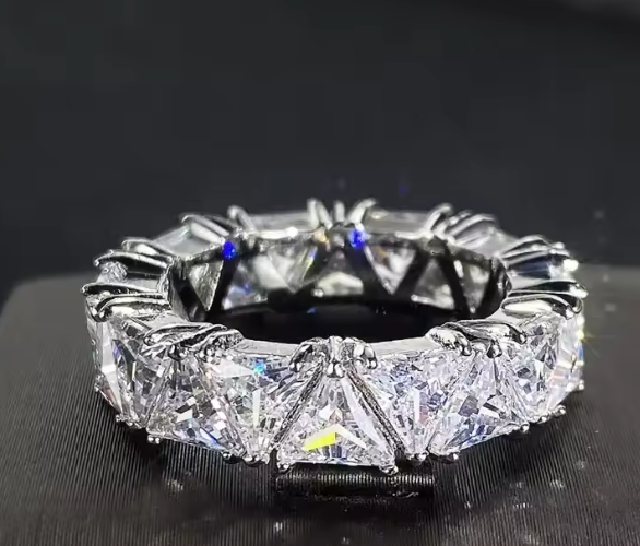 Luxury Triangle CZ Wedding Band