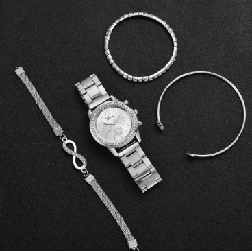 Luxury Crystal Watch & Bracelet Set