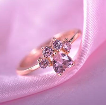 Paw Zircon Ring