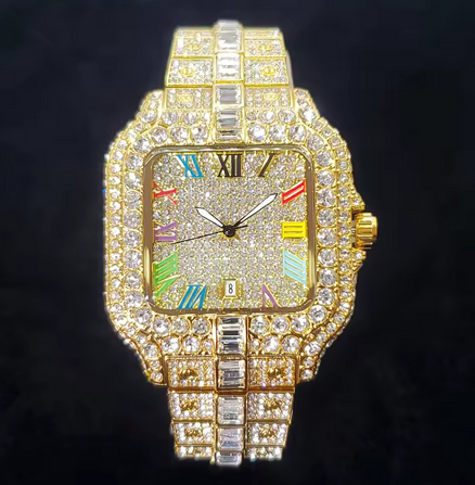 Luxury Colorful Number Diamond Watch