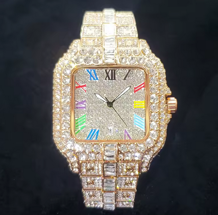 Luxury Colorful Number Diamond Watch