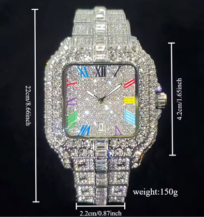 Luxury Colorful Number Diamond Watch