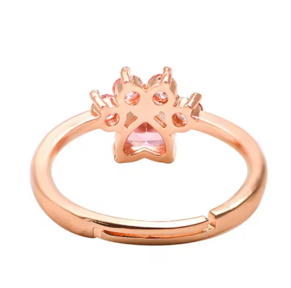 Paw Zircon Ring