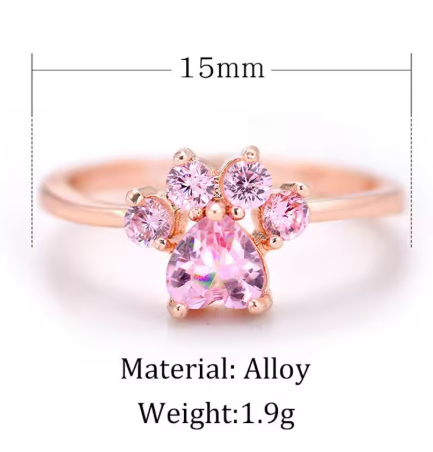 Paw Zircon Ring