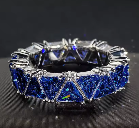 Luxury Triangle CZ Wedding Band