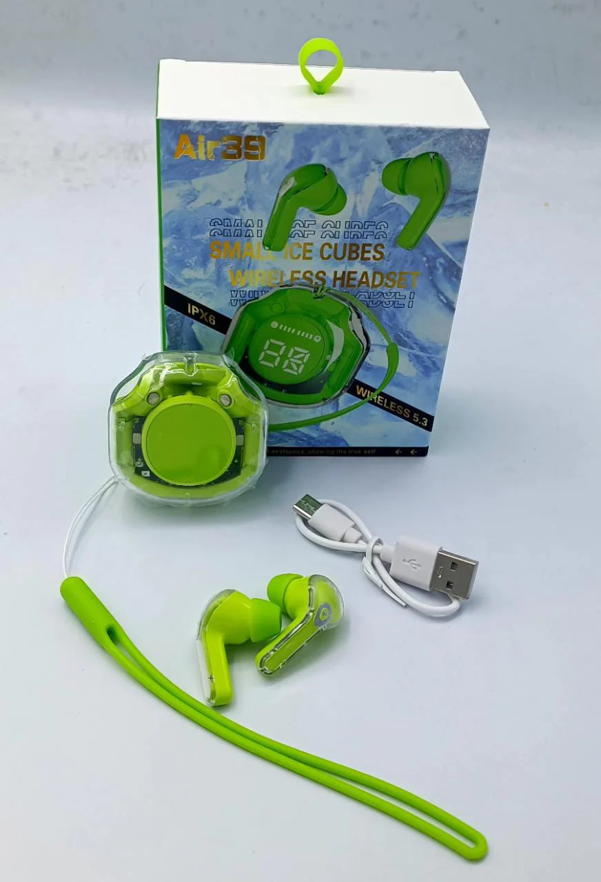 T8 Crystal Wireless Earphones - Transparent (Air 39)