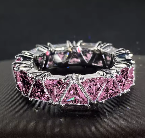 Luxury Triangle CZ Wedding Band