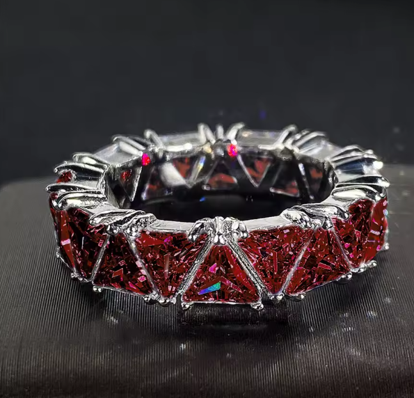 Luxury Triangle CZ Wedding Band