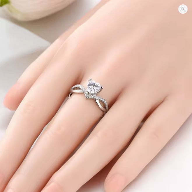Sterling Silver Bow Sun & Moon Ring