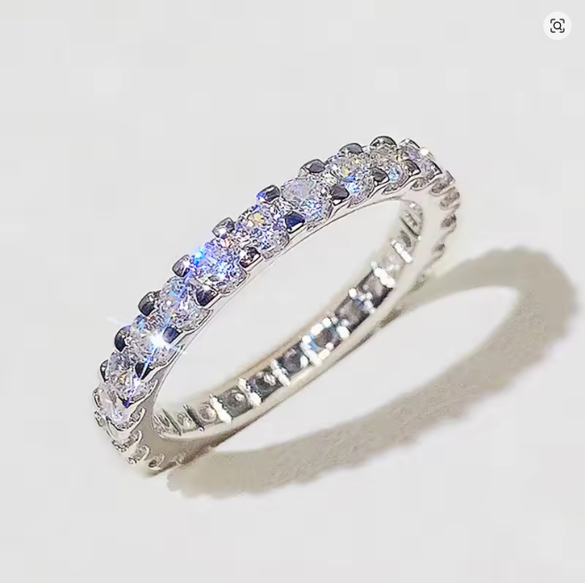 Huitan Thin Paved CZ Women's Ring