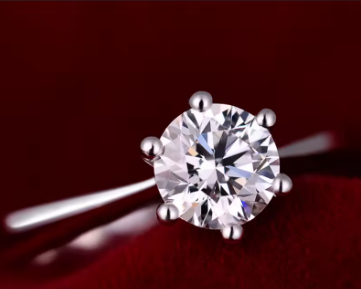 S925 Sterling Silver Crystal Engagement Ring